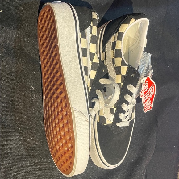 Vans Kids Black and White Checkered Sneakers - Picture 3 of 4